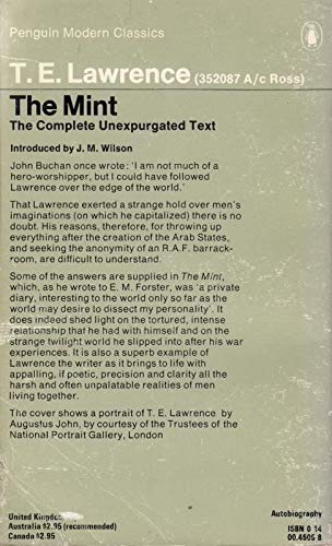 The Mint: A Day Book of the R.a.F. Depot Between August And December 1922 with Later Notes