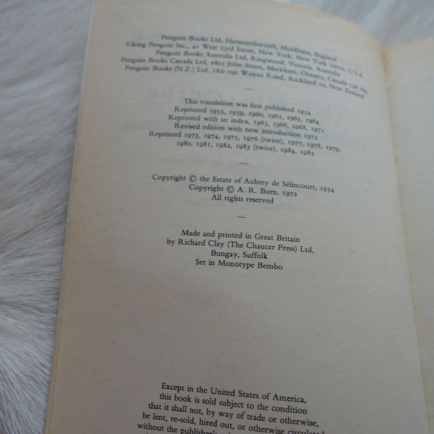 The Histories Burn, A. and Selincourt, Aubrey