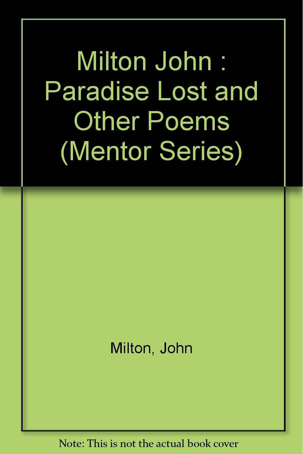 Milton John : Paradise Lost and Other Poems