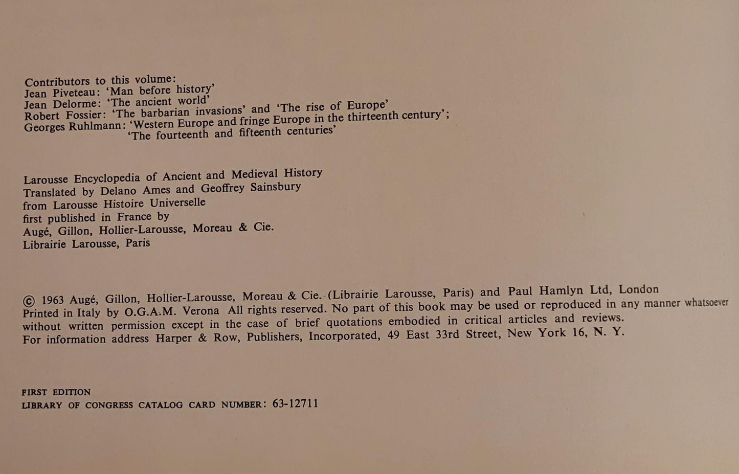 Larousse Encyclopedia of Ancient and Medieval History