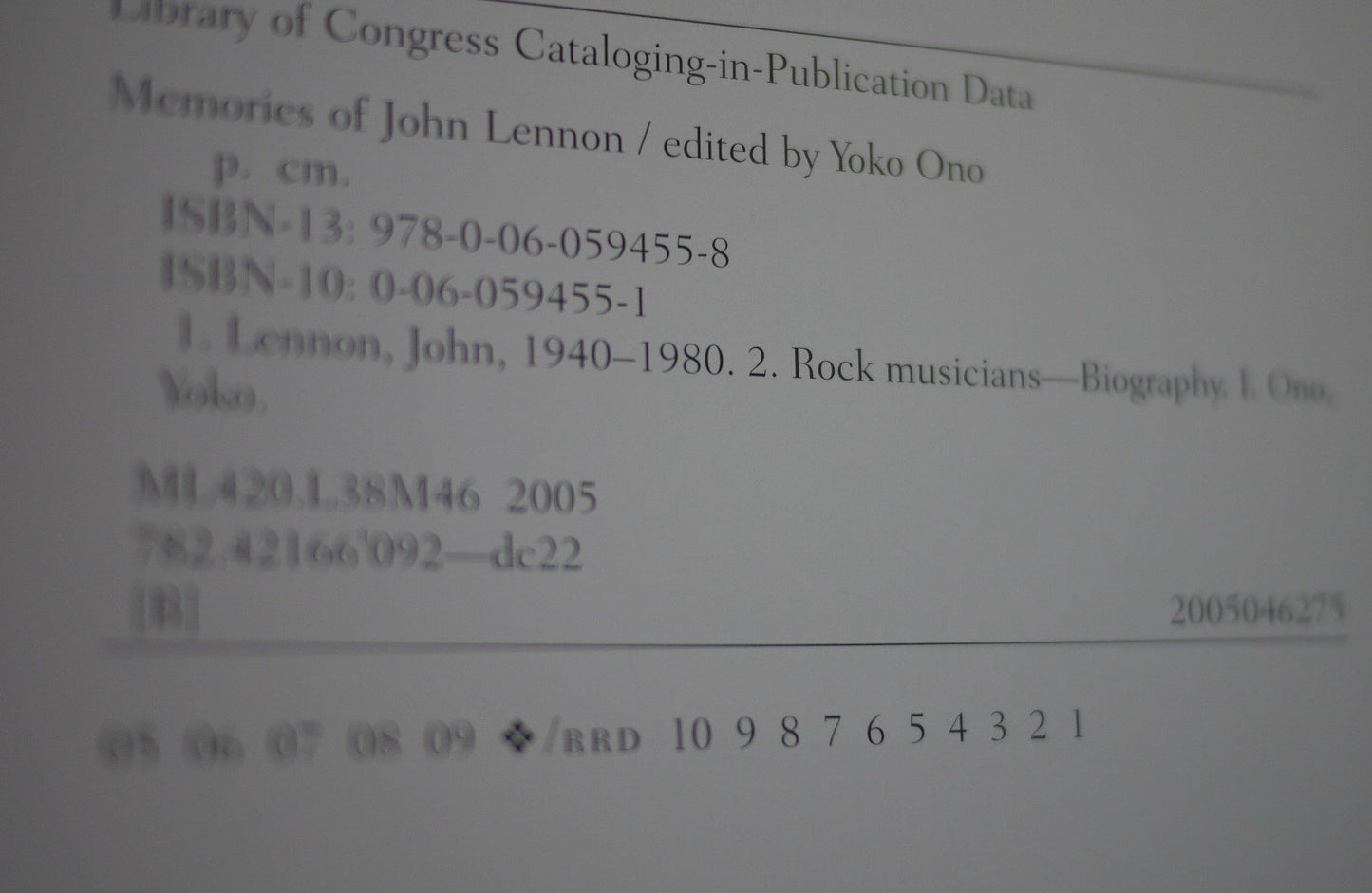 Memories of John Ono, Yoko