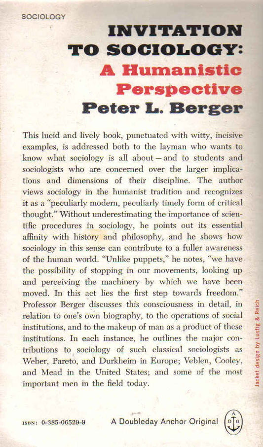 Invitation to Sociology: A Humanistic Perspective