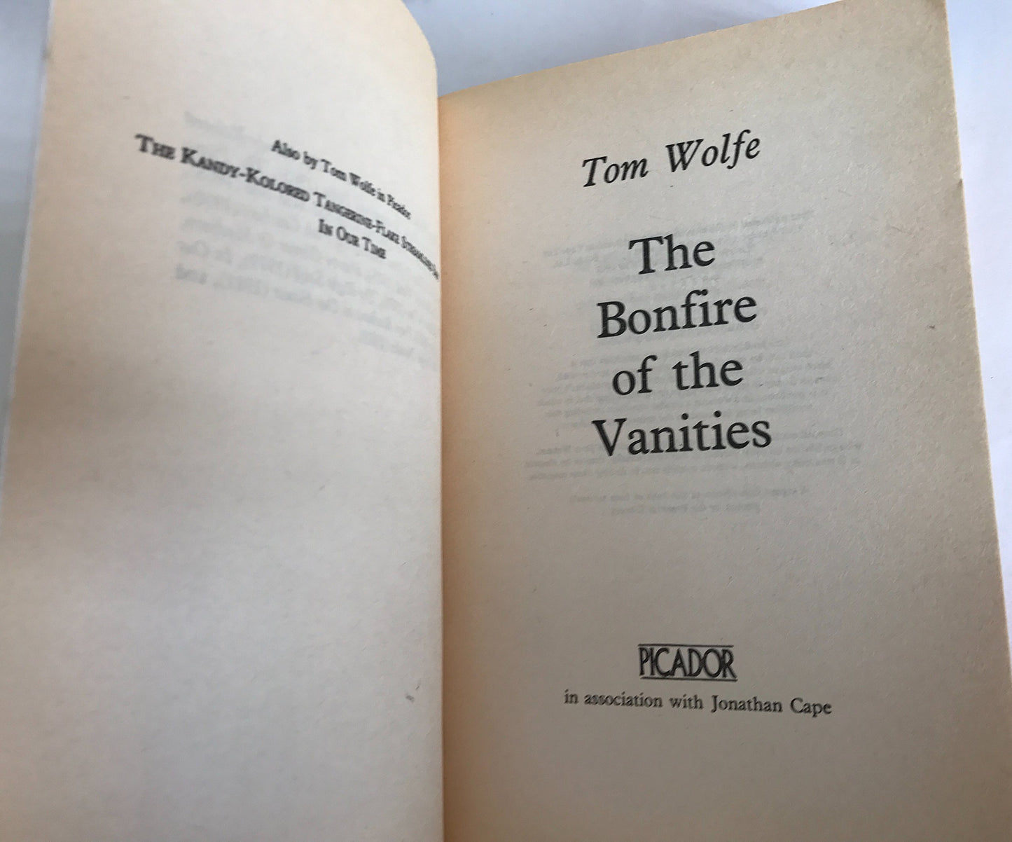 The Bonfire of the Vanities Wolfe, Tom