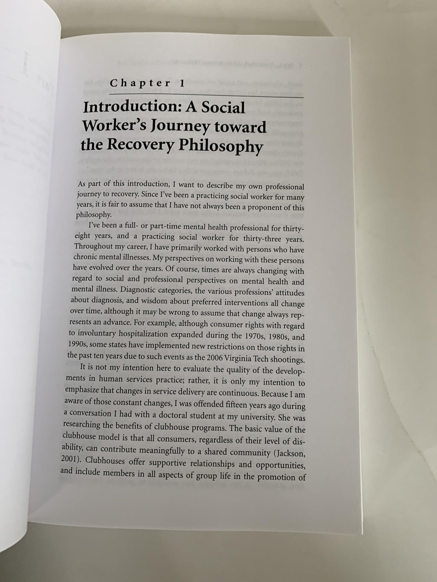 The Recovery Philosophy and Direct Social Work Practice Joseph Walsh