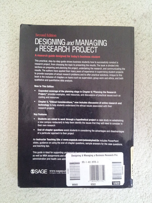 Designing and Managing a Research Project: A Business Student′s Guide Polonsky, Michael J. and Waller, David S.
