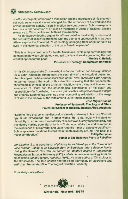 Jesus in Latin America Sobrino, Jon