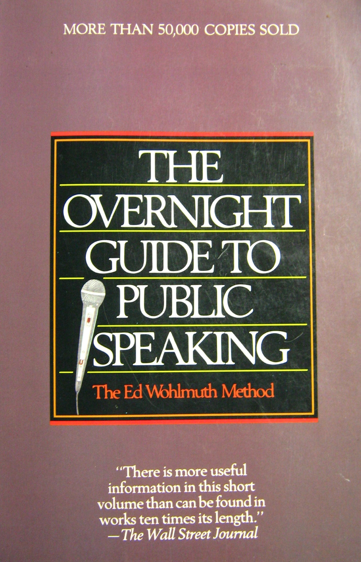 The Overnight Guide to Public Speaking Wohlmuth, Ed