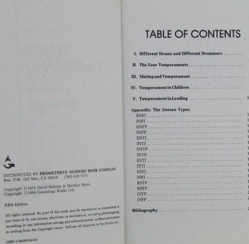 Please Understand Me: Character and Temperament Types [Paperback] Keirsey, David and Bates, Marilyn