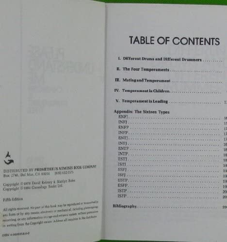 Please Understand Me: Character and Temperament Types [Paperback] Keirsey, David and Bates, Marilyn