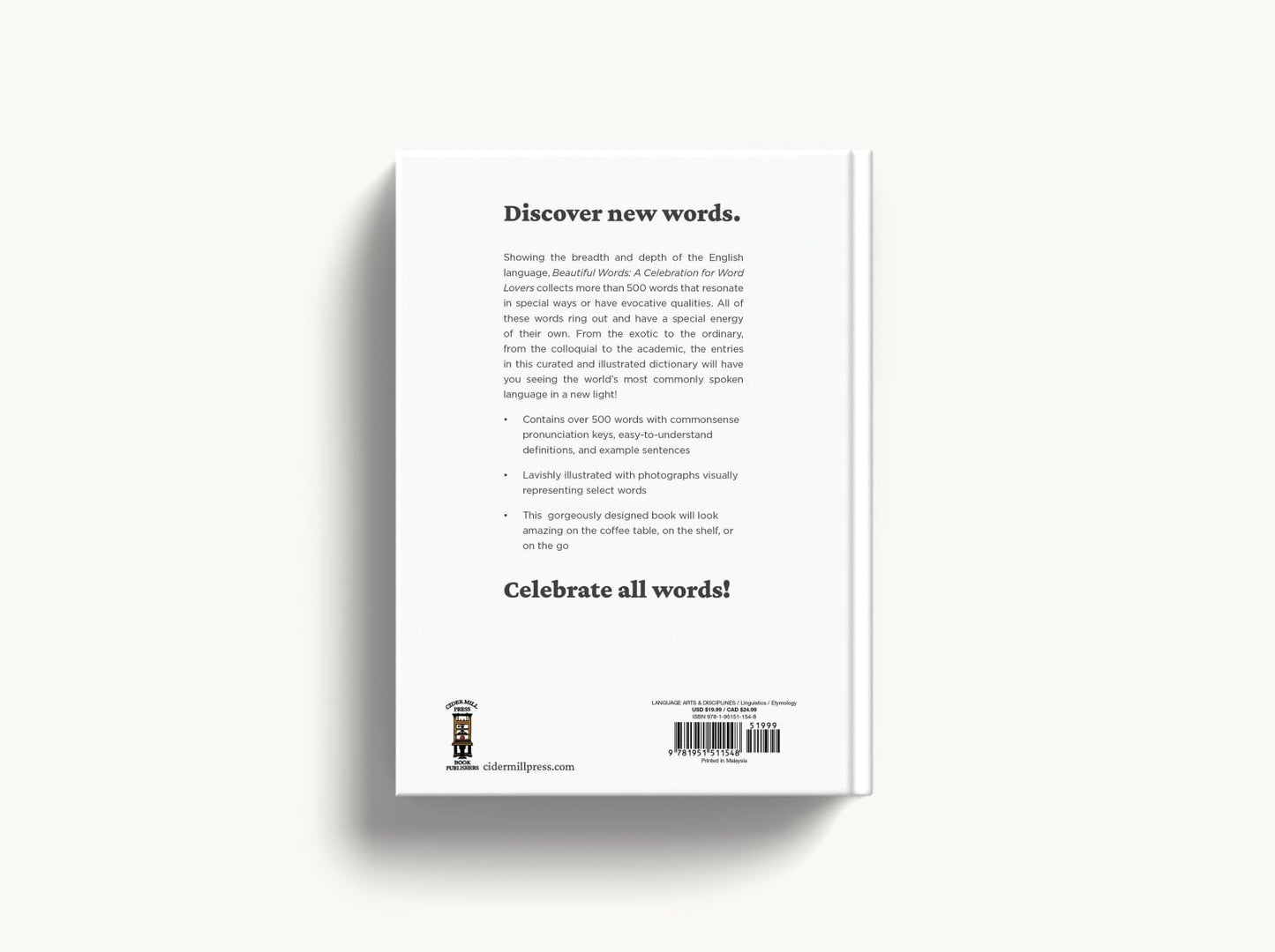 Beautiful Words: A Celebration for Word Lovers [Hardcover] Editors of Whalen Book Works