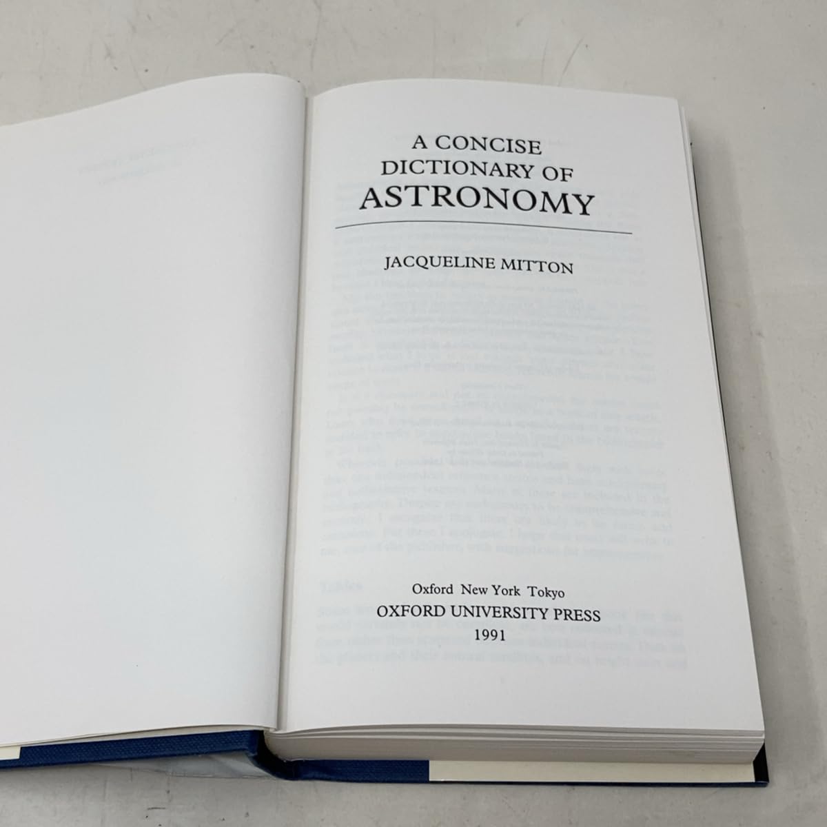 A Concise Dictionary of Astronomy Mitton,Jacqueline