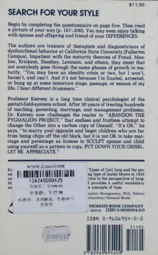 Please Understand Me: Character and Temperament Types [Paperback] Keirsey, David and Bates, Marilyn