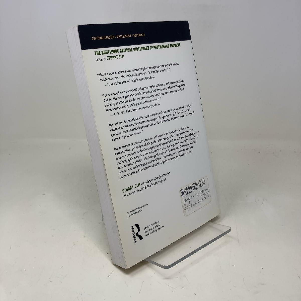 The Routledge Critical Dictionary of Postmodern Thought Sim, Stuart