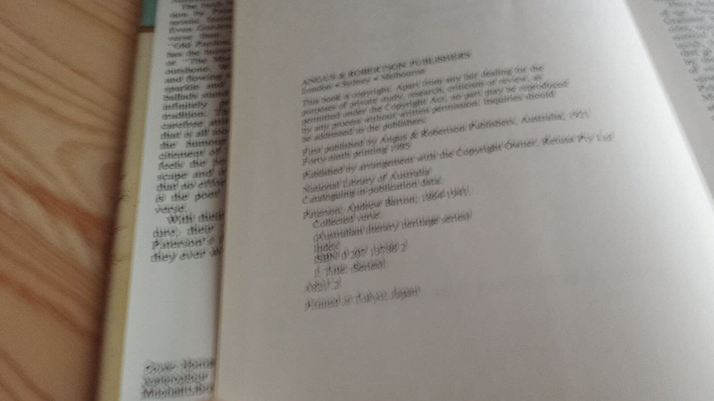 The Collected Verse Of A. B. Paterson [Hardcover] Paterson A. B.