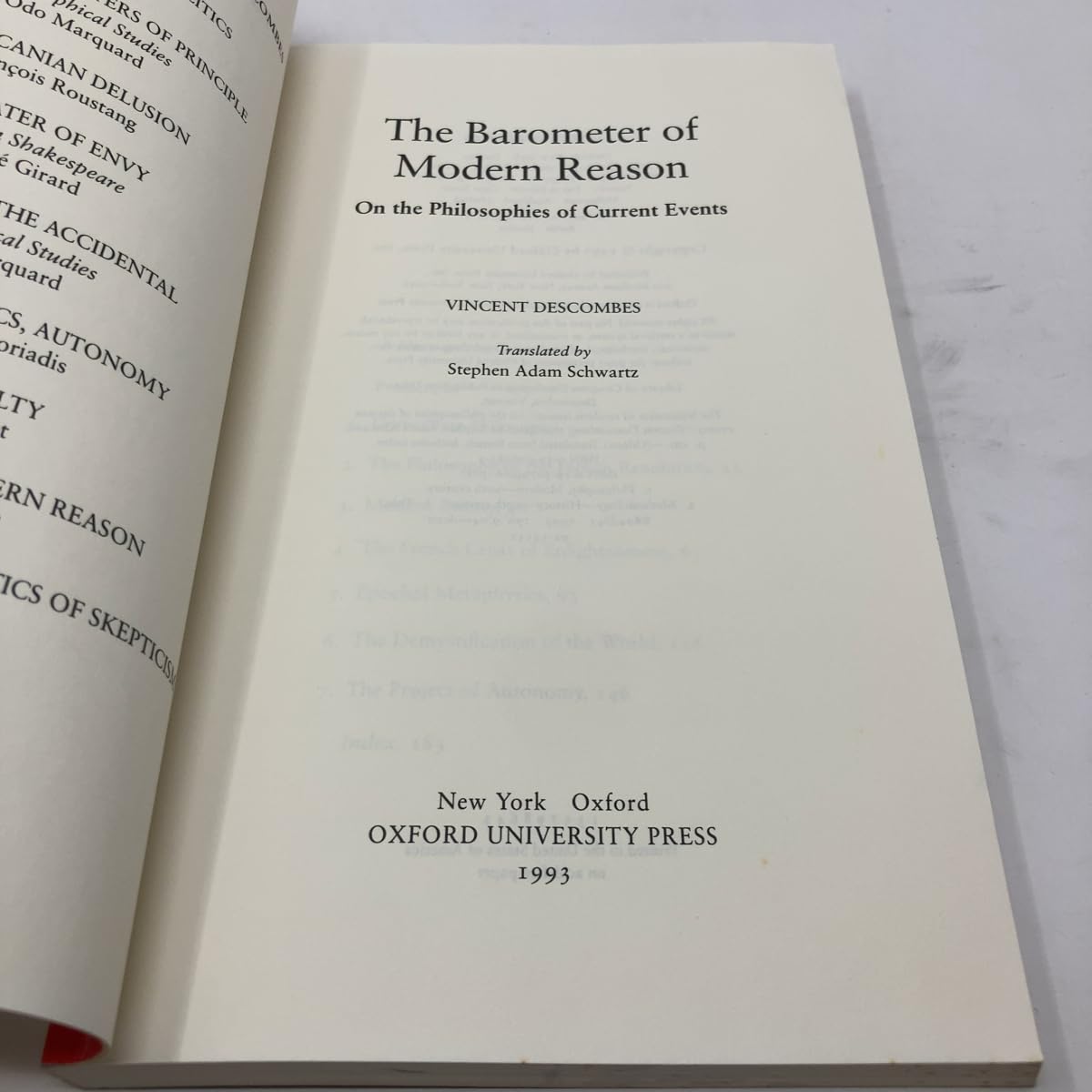 The Barometer of Modern Reason: On the Philosophies of Current Events