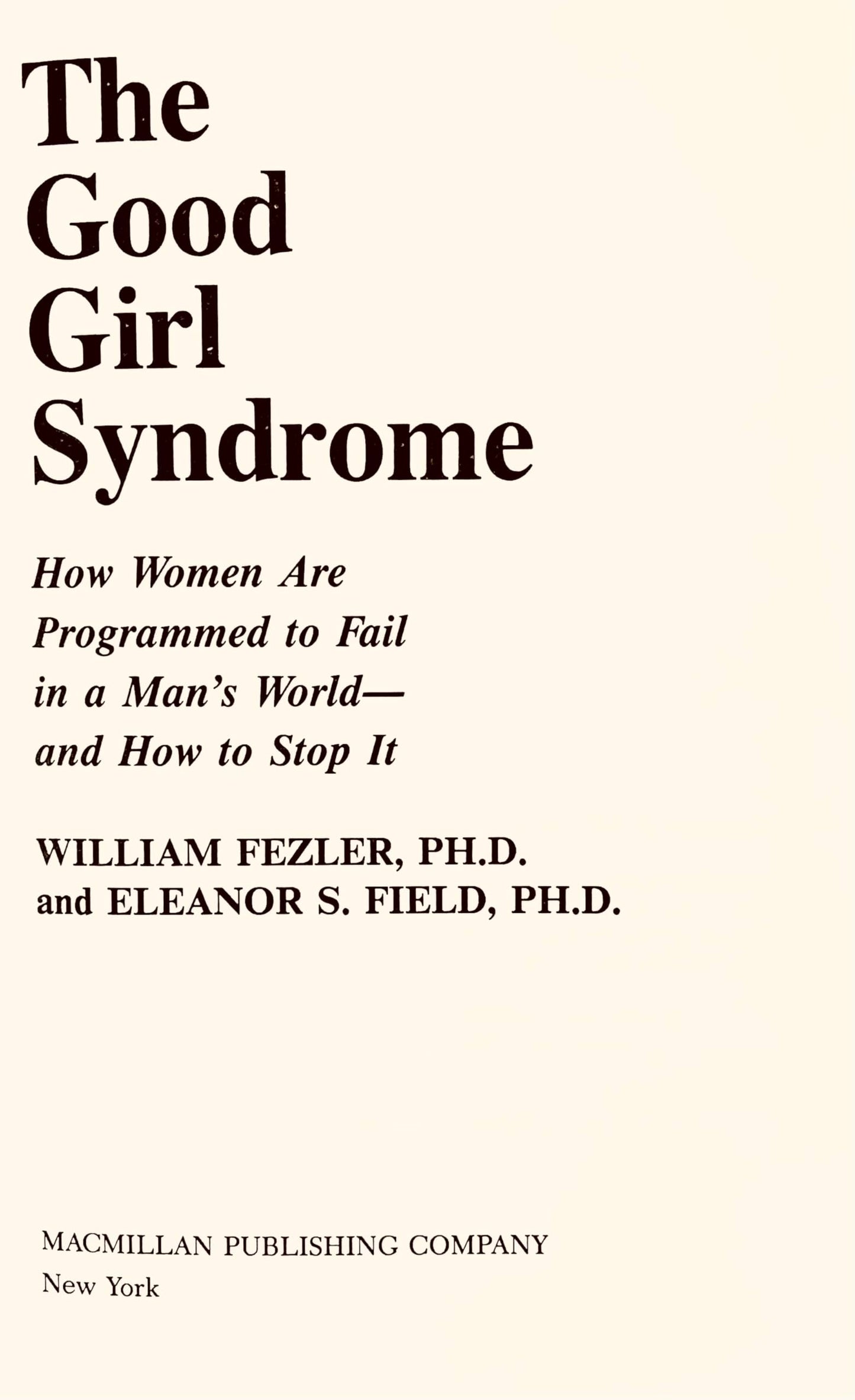 Good Girl Syndrome Fezler, William