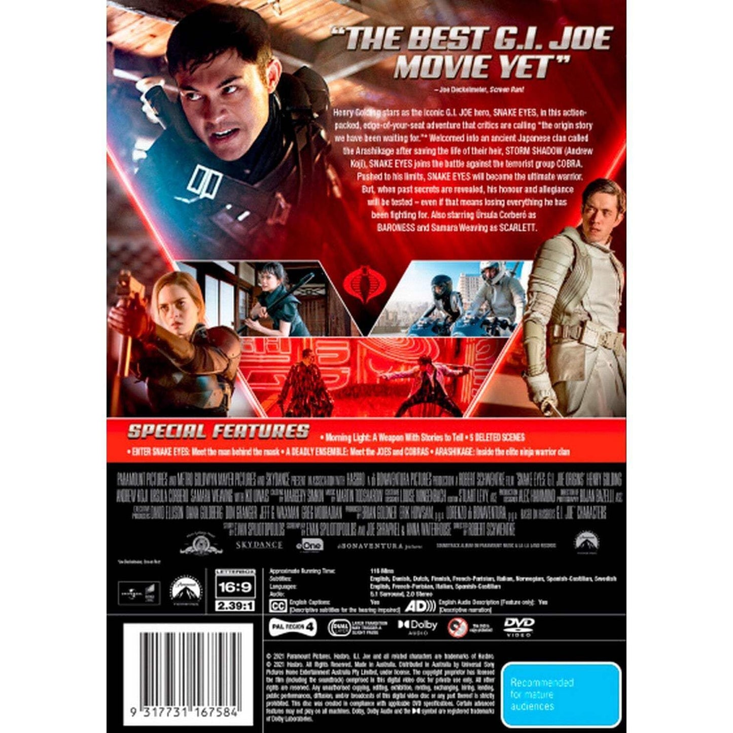 Snake Eyes: G.I. Joe Origins (2021) - (DVD) [DVD]