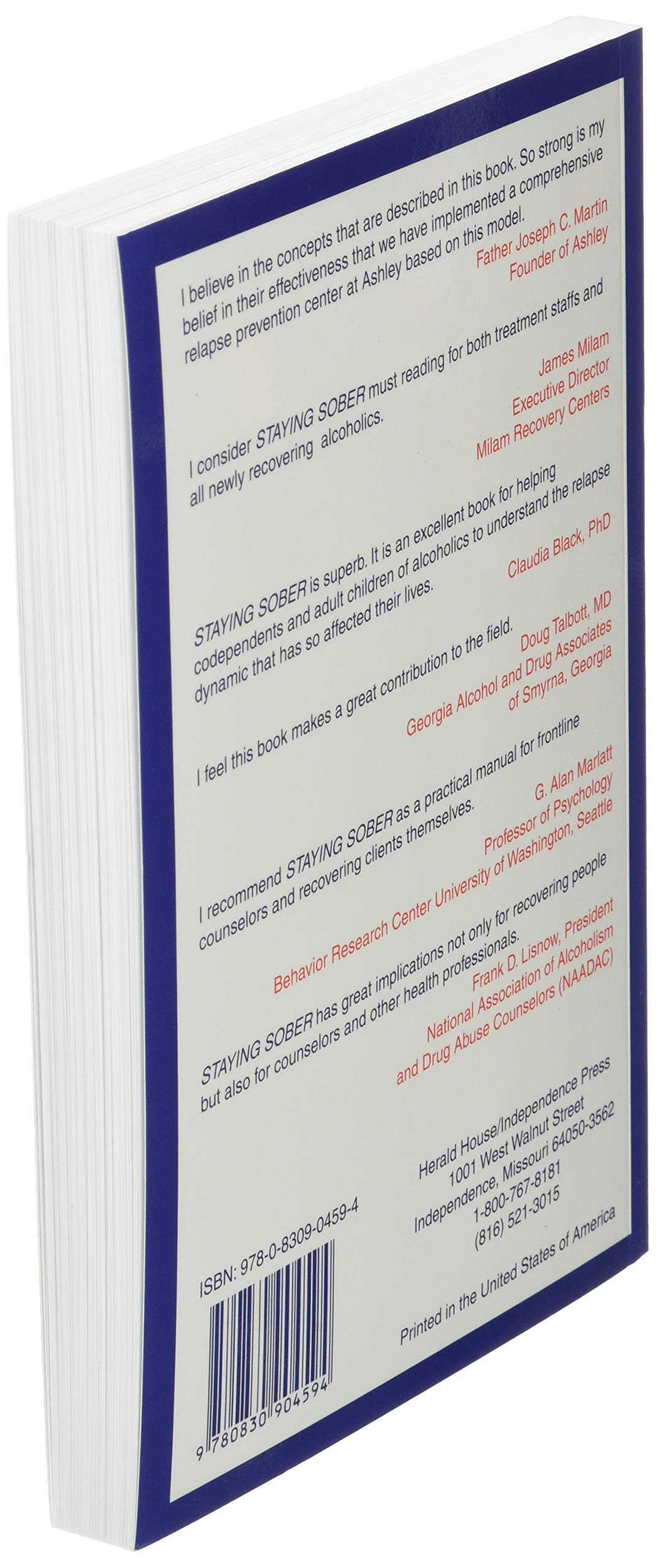 Staying Sober: A Guide for Relapse Prevention [Paperback] Terence T. Gorski;Merlene Miller