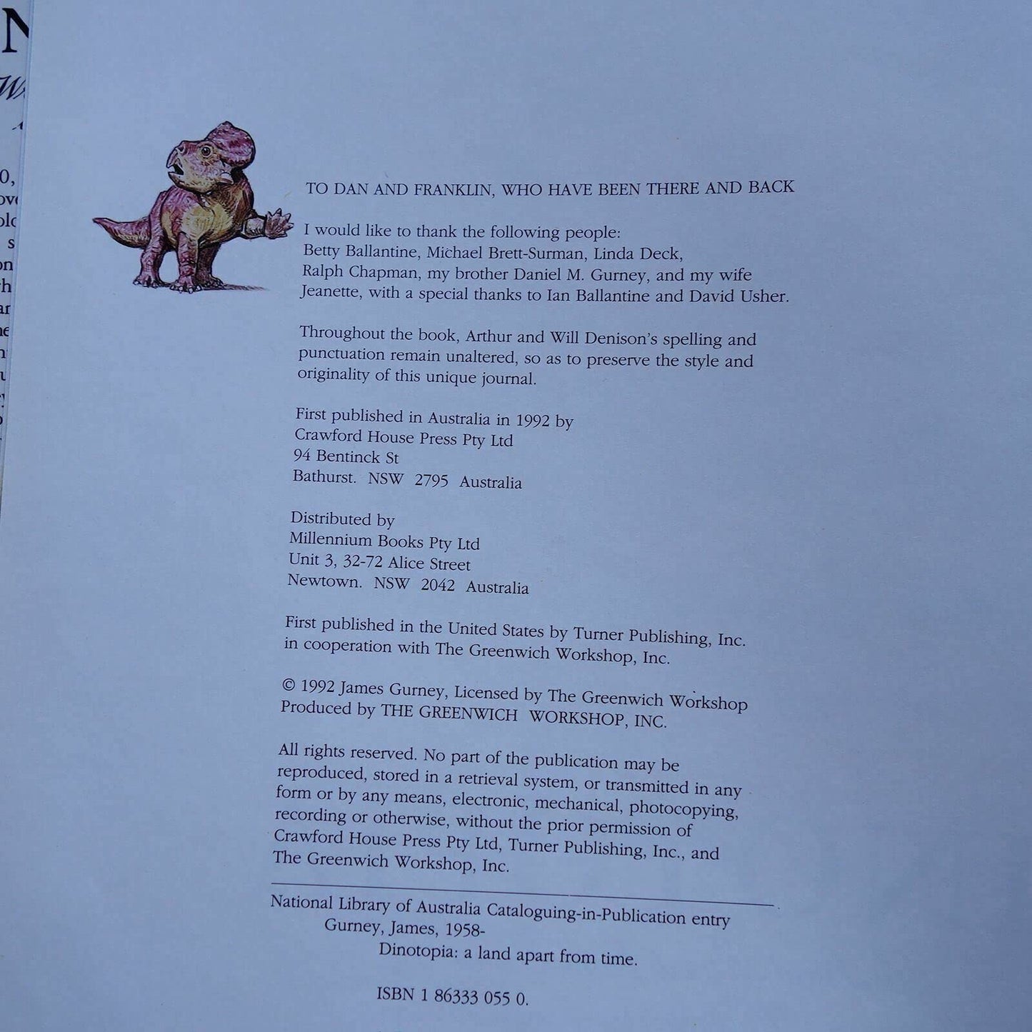 Dinotopia: A Land apart from Time [Hardcover] Gurney, James