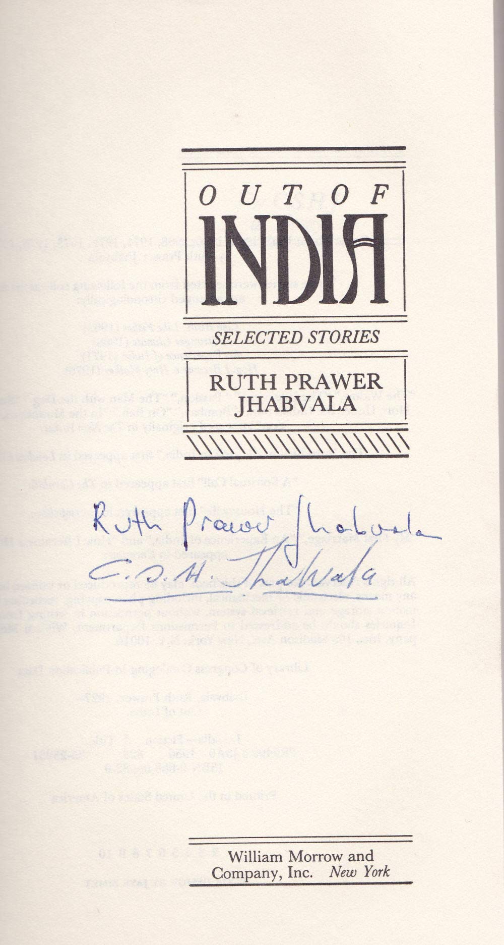 Out of India: Selected Stories Jhabvala, Ruth Prawer
