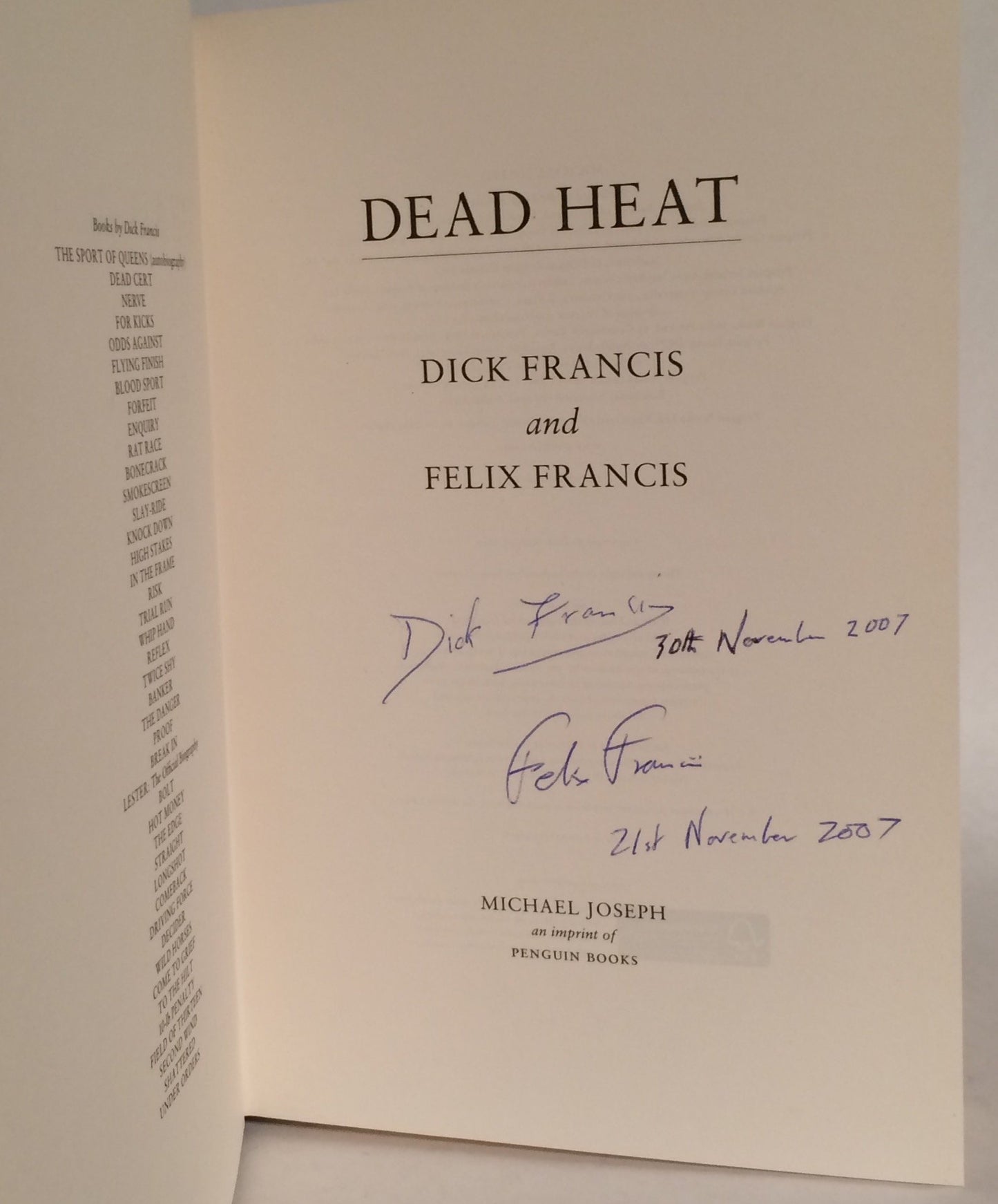 Dead Heat Francis, Dick;Francis, Felix
