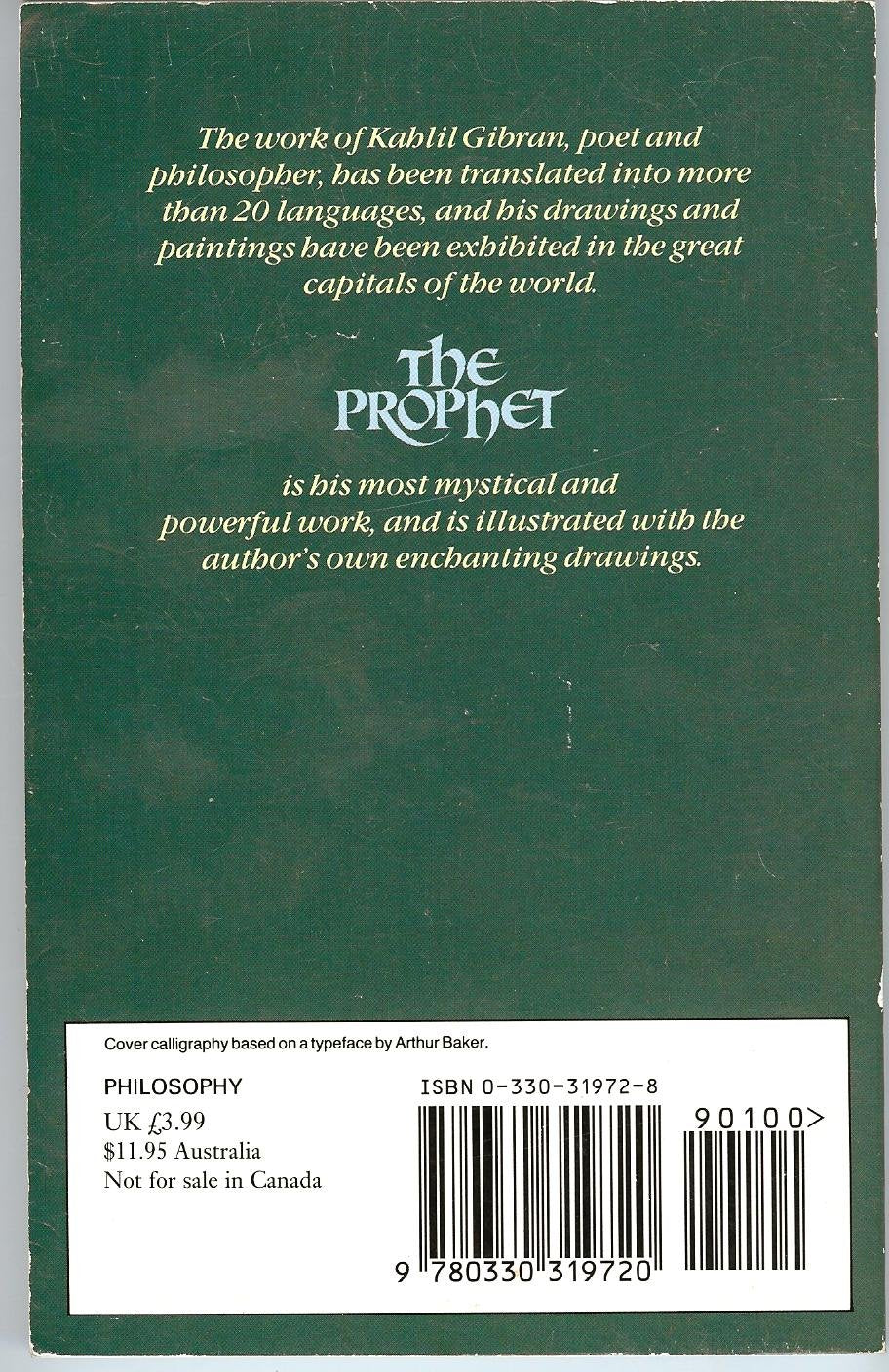 The Prophet [Paperback] Gibran, Kahlil