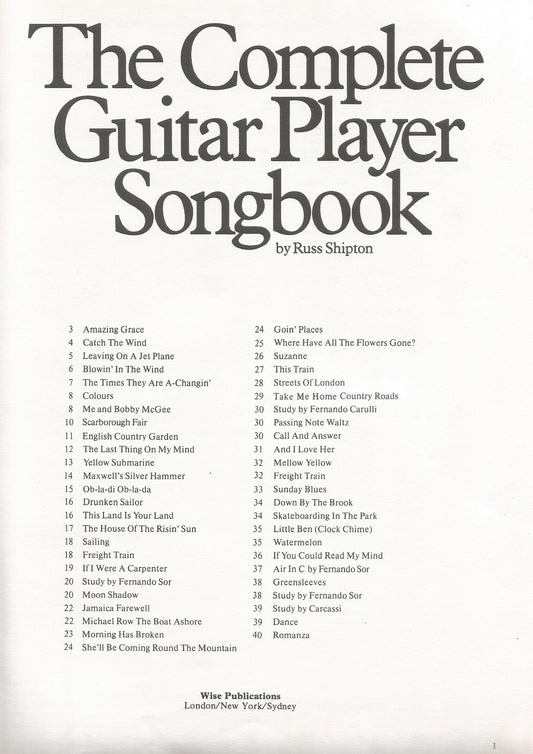 The Complete Guitar Player - Songbook (Book Only) [Paperback] Shipton, Russ