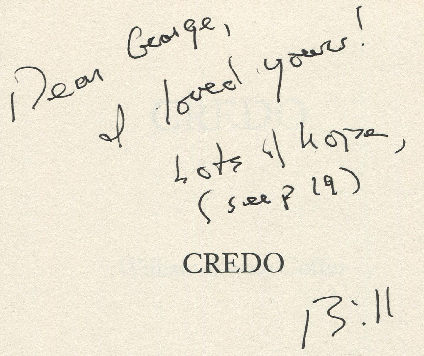 Credo [Hardcover] Coffin, William Sloane