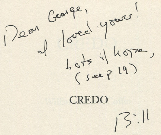Credo [Hardcover] Coffin, William Sloane