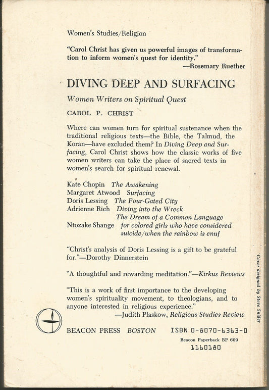 Diving Deep and Surfacing: Women Writers on Spiritual Quest [Paperback]