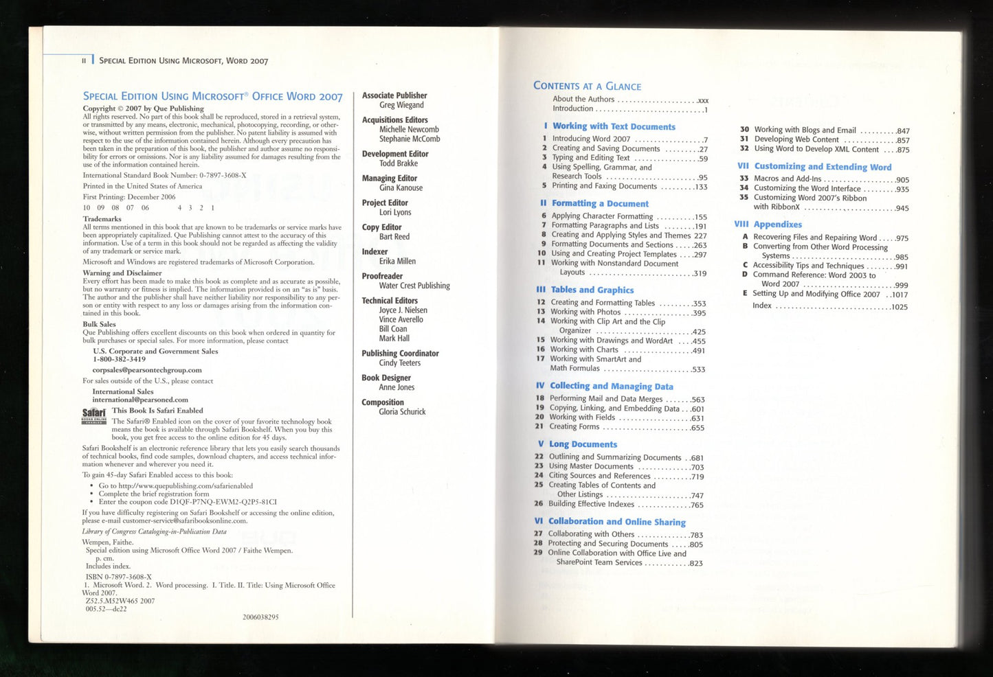 Special Edition Using Microsoft Office Word 2007 Wempen, Faithe
