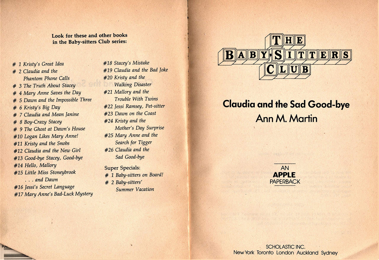 Claudia and the Sad Good-Bye [Paperback]