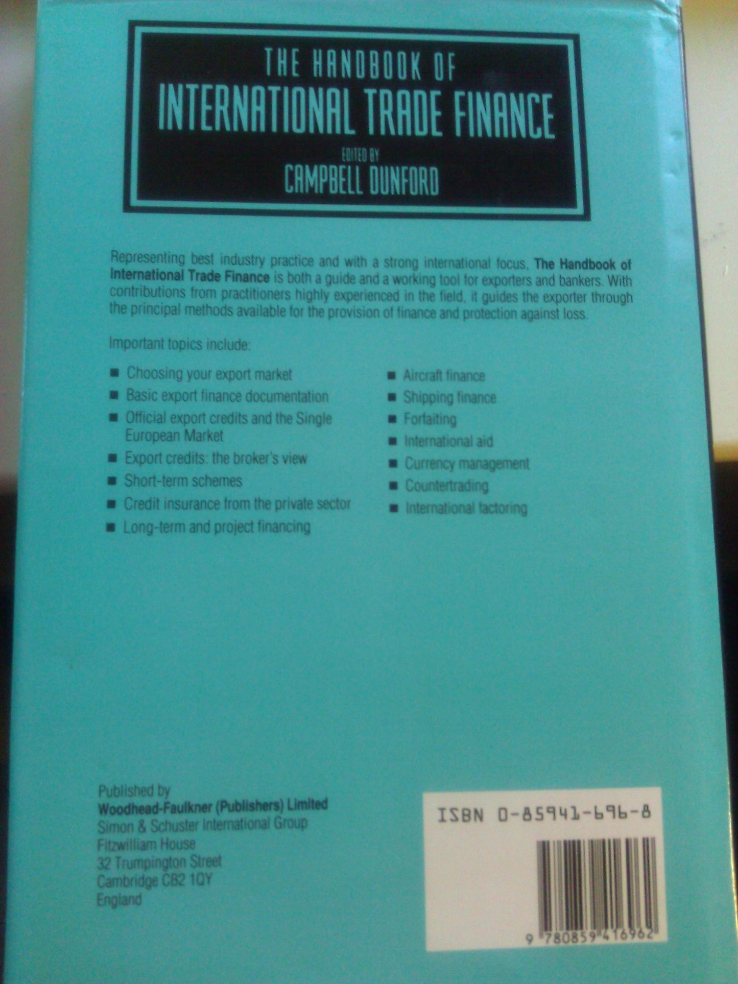 Handbook of International Trade Finance Dunford, Campbell